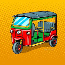 Auto Rickshaw Transport Pop Art Style Vector Pop Art Cartoon Clip Art Truck Art Pakistan