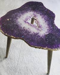 Glistening Resin Tables Designed To Look Like Beautiful Geode Slices Geode Art Resin Crafts Resin Table
