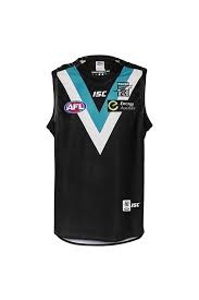 Port adelaide was referred to as the magpies and wore black and white stripes in its sanfl days Isc Port Adelaide Power 2016 Replica Home Guernsey Junior Jim Kidd Sports