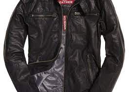 Superdry Real Hero Biker Jacket Black Jackets Men Fashion Stylish Jackets Leather Jacket