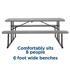 Cosco 6 foot centerfold table with metal legs, white: 6 Ft Folding Picnic Table Cosco