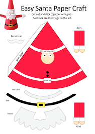 Easy Paper Craft Santa For Kids Print Out Follow Instructions On Paper Kids Christmas Activities For Kids Fun Christmas Activities Christmas Paper Crafts