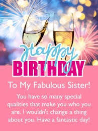 Birthday Wishes For Sister Message Celebration Drinks Happy Birthday Card For Sister Birthday Greeting Cards By Davia Birthday Messages For Sister Sister Birthday Card Birthday Wishes For Sister