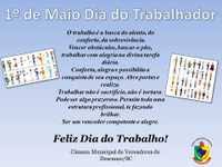 Vencer obstáculos, buscar o pão, trabalhar com alegria na divina tarefa diária. Mensagem Ao Dia Do Trabalhador 1Âº De Maio Camara Municipal De Vereadores