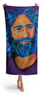 Jerry Garcia Tie Dye Beach Towels for Sale