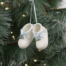 Blue Ceramic Baby Shoes Ornament