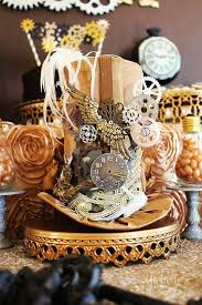 Diy Steampunk Birthday Party Theme Super Cool Decorations Steampunk Wedding Decorations Steampunk Party Steampunk Party Decorations