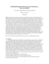 Pdf National Development Banks As Active Financiers The Case Of Kfw By Ulf Moslener Matthias Thiemann And Peter Volberding