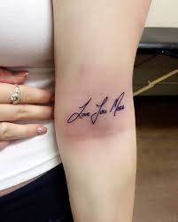Handwriting Tattoo For Parents Love You More Tattoo Tattoo Script Scripttattoo Handwriting Handwriti Handwriting Tattoos Tattoos Love You More Tattoo