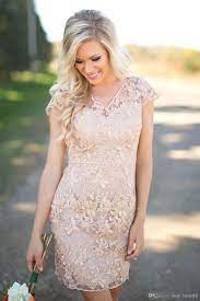 2017 Cheap Country Bridesmaid Dresses V Neck Full Lace Short Sleeves Champagne Sheath Wedding Guest Wear Party Dresses Maid Of Honor Gowns From Dress Beautiful Country Bridesmaid Dresses Short Wedding Dress Bridesmaid