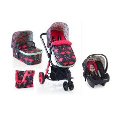 Cosatto Giggle 2 Pram With Hold Car Seat In Flamingo Fling Kiddicare Com Pram Child Rearing Car Seats
