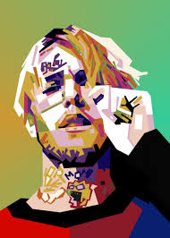 Lil Peep Poster Print By Baturaja Vector Displate Poster Prints Rapper Art Vector Portrait Illustration