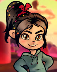How To Draw Vanellope Wreck It Ralph Step By Step Drawing Guide By Dawn Dragoart Com They have large foreheads, slanted, triangular eyes. how to draw vanellope wreck it ralph