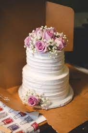 Simple White Wedding Cake With Pink Roses Cake Wedding Weddingcake Roses Elopement Microwedding B Pink Wedding Cake Diy Wedding Cake Modern Wedding Cake