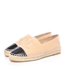Chanel Lambskin Cc Espadrilles 36 Beige Black Chanel Handbags Chanel Bag Chanel