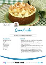 Carrotcake Recipes Nutracheck Nutrition Calories Healthy Sweet Treats Healthy Cake Recipes Cake Servings