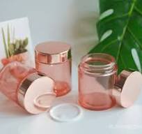 100g 3.4oz Rose Red Pink Glass Cream Jar Container, Cosmetic ...