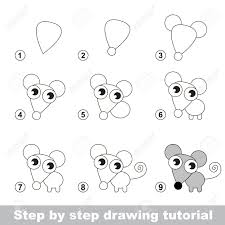 Schritt Fur Schritt Zeichnung Tutorial Visuelle Spiel Fur Kinder Wie Eine Kleine Maus Zu Zeichnen Lizenzfrei Nutzbare Vektorgrafiken Clip Arts Illustrationen Image 51115773