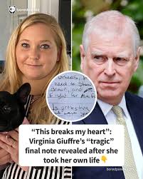 This breaks my heart”: Virginia Giuffre's “tragic” final note revealed  after she took her own life (link in the comments)