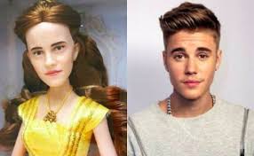Custom repaint of disney store emma watson belle doll.just a few more finishing touches to the… Justin Bieber In A Dress This Doll Is Meant To Be Emma Watson Shemazing