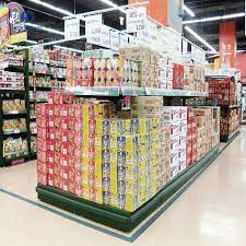 With Led Light Box Competitive Price Shelving Customized Round Double Sided Supermarket Gondola Shelf Shelf Gond Supermarket Design Led Light Box Supermarket