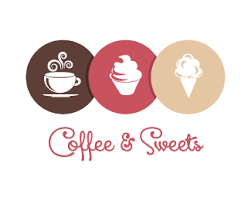 Coffee And Sweets Logo Design This Logo Is Ideal For Donut Shop Or Store Snack Shack Bakery Cake Shop Cupcake Shop Food Blog Confectio Kafe Desain Kopi