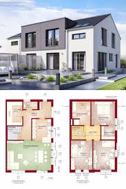 Doppelhaushalfte Modern Grundriss Mit 4 Zimmer Satteldach Architektur 138 Qm 2 Etagen Haus Haus Grundriss Doppelhaus Grundriss Grundriss Mehrfamilienhaus