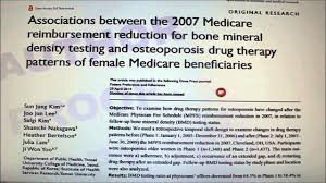 Associations between the 2007 Medicare reimbursement reduction for bon