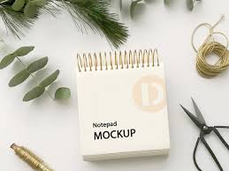 Download Free Stylish Notepad Mockup Scene