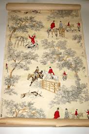 Antique Fox Hunting Scene Wallpaper Thomas Strahan 6652 Etsy Equestrian Decor Hunting Wallpaper Wallpaper