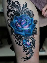 Blue rose tattoo on foot. Blue Rose Tattoos Meanings Tattoo Designs Placement