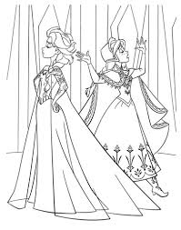 Kolorowanka do druku z kategorii kraina lodu, rysunek przedstawia: Elsa I Anna Kolorowanka Do Wydruku