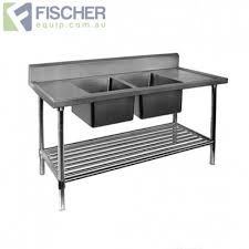 stainless steel center double sink