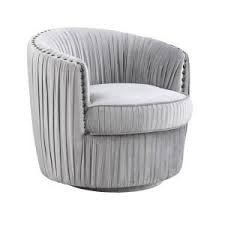 Remmy Light Grey Upholstered Arm Chair Dh7134 Lgry Gld The Home Depot In 2020 Upholstered Arm Chair Swivel Accent Chair Accent Chairs