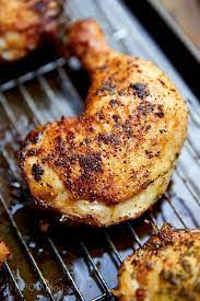 Crispy Skinned And Fall Off The Bone Tender Oven Roasted Chicken Quarters Recipe Very Eas Baked Chicken Legs Chicken Quarter Recipes Oven Roasted Chicken Legs