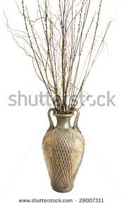 Large Antique Floor Vase With Decorative Sticks Arrangement Vases Decor Antique Flooring Large Floor Vase