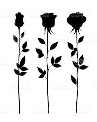 Black Silhouette Roses And Leaves Rose Tattoo Black Rose Tattoos Vector Flowers Flower Silhouette