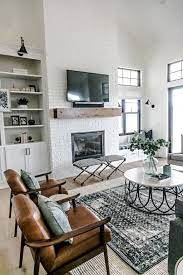 Cozy modern living room with fireplace. 05 Cozy Modern Farmhouse Living Room Decor Ideas Roomodeling Farm House Living Room Modern Farmhouse Living Room Farmhouse Style Living Room