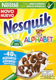 They now contain the letters of every alphabet, from english and cyrillic to egyptian hieroglyphics, klingon, and whatever language the . Amazon Com Nesquik Alphabet 325g Pack Of 2 Cacao Containing Breakfast Cereals Made From Roasted Whole Grain Cereal In Letter Form