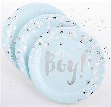 It S A Boy Baby Blue And Silver Foil Paper Plates Set Of 8 Baby Boy Shower Favors Baby Shower Plates Blue Baby Shower