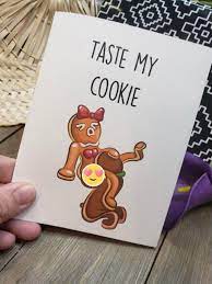 Taste My Cookie Card Naughty Gingerbread Eat Me Xmas Card - Etsy