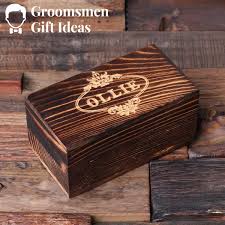 Personalize with 2 lines up to 12 characters per line. Personalized Gentleman S Gift Set Cuff Links Money Clip Tie Clip And Wood Box