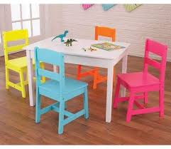 Kidkraft Kids Wooden Highlighter Table And Four Chair Set Multicolored Wooden Table And Chairs Chair Set Table And Chair Sets
