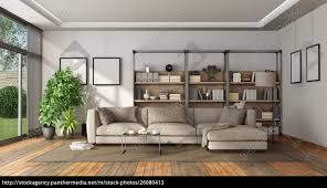Optimal ist natürlich auch geschmackssache: Modernes Wohnzimmer Mit Bucherregal Und Sofa Stockfoto 26080413 Bildagentur Panthermedia