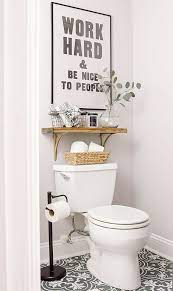 By employing design elements and storage solutions in strategic ways, you can create an attractive small bathroom with big impact. One Room Challenge Reveal Gray And White Vintage Modern Bathroom Vintage Modern Bathroom Small Bathroom Decor Bathroom Decor
