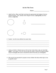 Science Minutes Activity 6 Tides Worksheet 82k Pdf