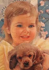 1960s Fairchild Frame Tray Puzzle Girl With Puppy