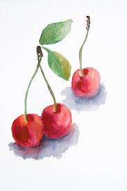 Watercolor Cherry By Regina Jershova Watercolor Paintings For Beginners Watercolor Illustration Cherries Painting