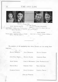 Columbus High School (CHS) 1933 Yearbook (Log) Seniors, Columbus Indiana
