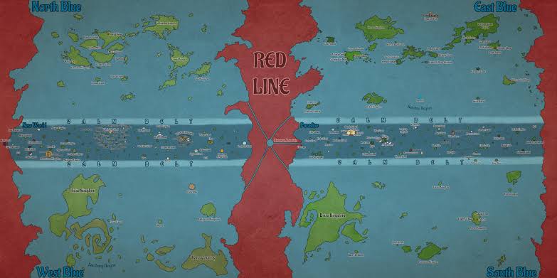 Red Line dhe harta e botës në One Piece
